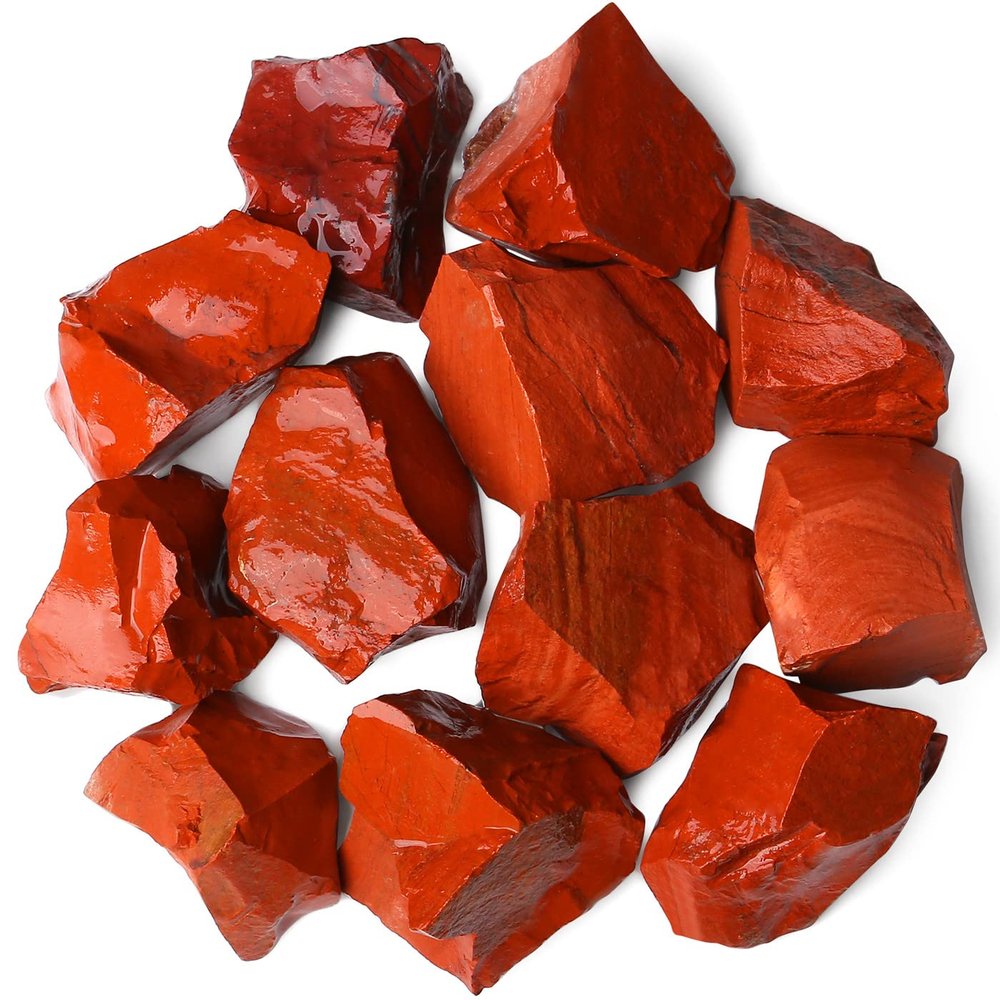 0.9Lbs Red Jasper Raw Crystals Natural Rough Stones Bulk Large 1" Rocks Wholesale Reiki Healing Gemstones Decorative Fountain Rocks for Tumbling Cabbing Polishing Wire Wrapping Wicca