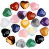 10 PCS 0.8 * 0.8 Inches Thicken Heart Crystals Amethyst Natural Healing Crystal Polished Hearts Carved Stones Rose Quartz Palm Gemstones Reiki Energy Balancing Worry Stone Meditation Love Gift view 1