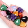 10 PCS 0.8 * 0.8 Inches Thicken Heart Crystals Amethyst Natural Healing Crystal Polished Hearts Carved Stones Rose Quartz Palm Gemstones Reiki Energy Balancing Worry Stone Meditation Love Gift view 2