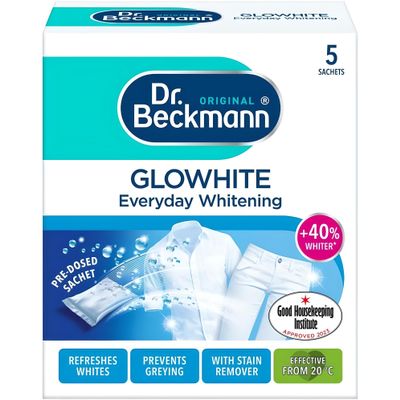 AMK Glowhite 5 x 40g Sachets Whitens Dull Whites Brightens Laundry Prevents Greying
