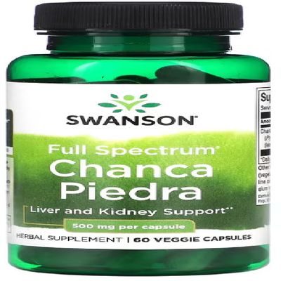 Swansons Swanson - Full Spectrum Chanca Piedra, 500mg | Kidney and Liver Health - 60 Veggie Capsules