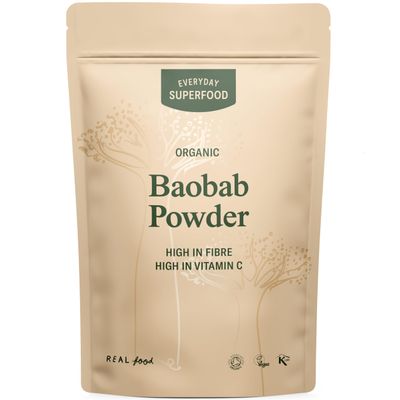 Everyday Superfood Organic Baobab Powder 50g, High Vitamin C, Perfect in Smoothies, Tea and Baking