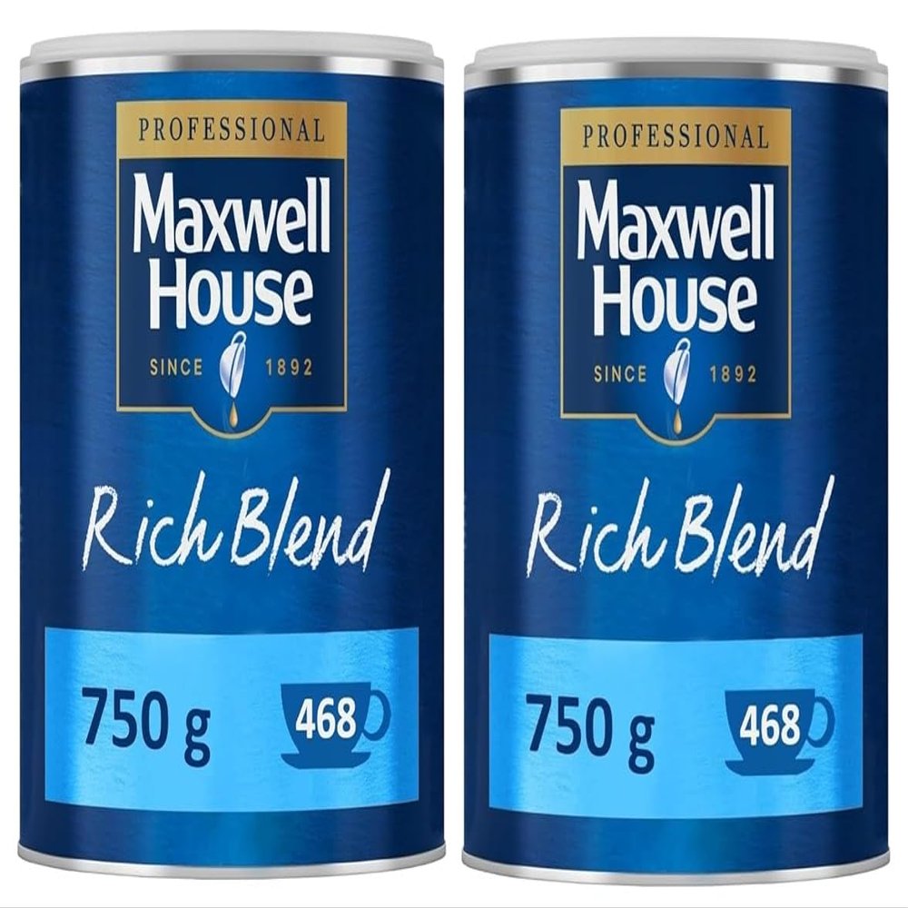 Maxwell House Rich Blend Instant Coffee 750g Tin (Pack of 2)
