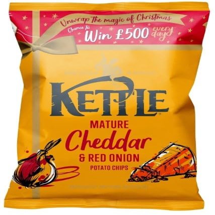 4 x Mature Cheddar & Red Onion Potato Chips 130G "Deliciousness that brings a smile" Hand Cooked Potato Chips Gift Hamper For All Occasions