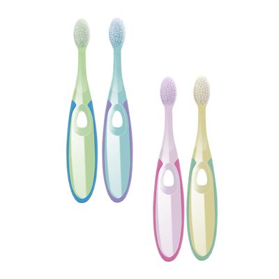 SECFOU 4pcs Boys and Girls Travel Toothbrush Years Old Soft Bristles Ergonomic Handle