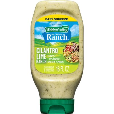 Hidden Valley Cilantro Lime Ranch Condiment and Dressing, Easy Squeeze Bottle, 16 Fluid Ounces