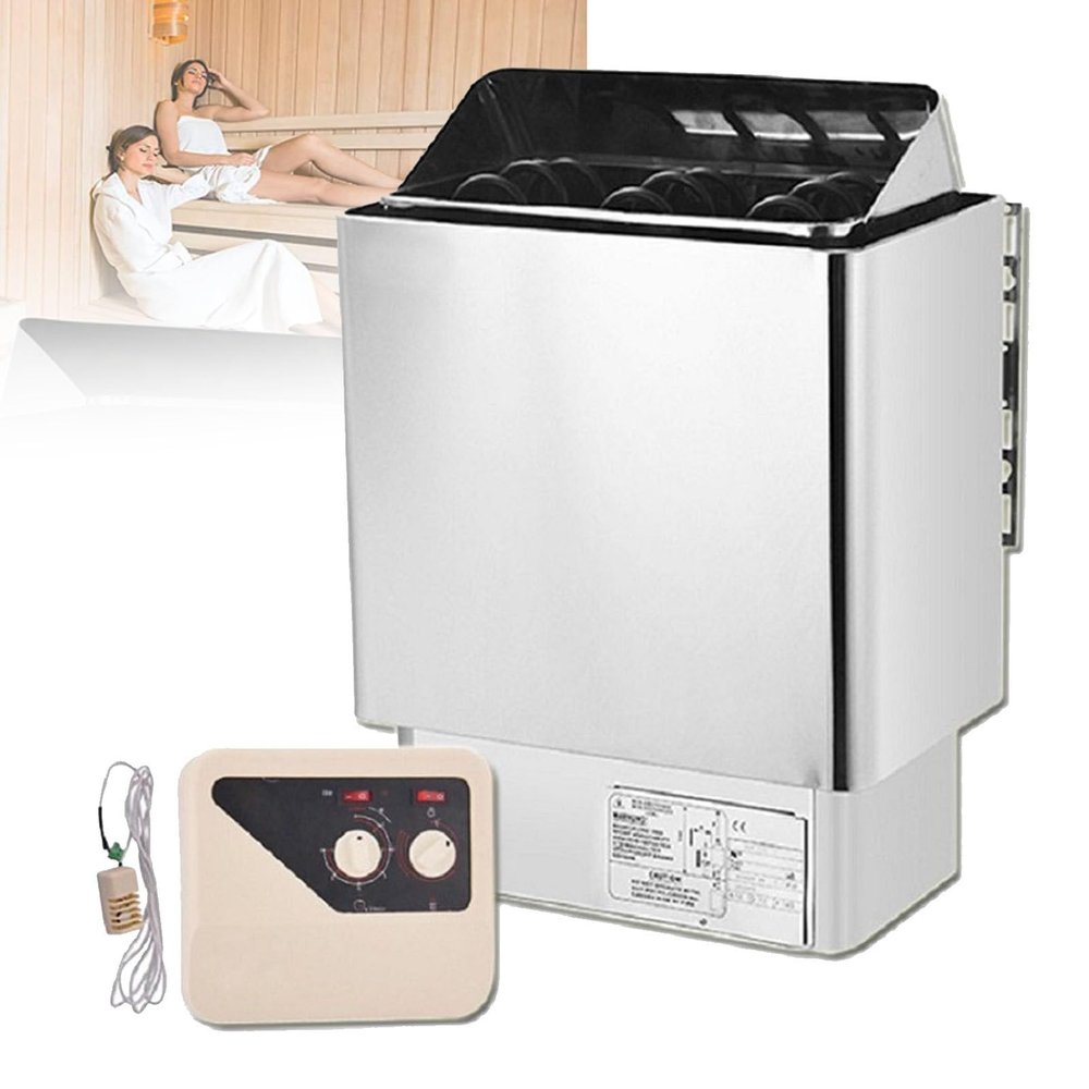 Cashwise Electric Sauna Heater, Sauna Oven Stainless Steel 4.5-9 Kw External Sauna Control Premium, Wet and Dry Bath Sauna Box Sauna Room Equipment for Home Hotel Spa Shower Steam Room,8KW