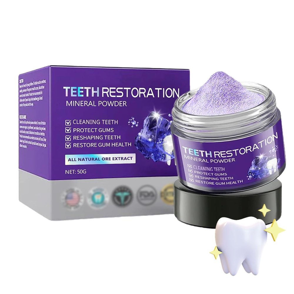 Teeth Restoration Mineral Powder, Mineral Tooth Powder, Dental Restoration Mineral Powder, Teeth Whitening Mineral Powder,Effective in Strengthening Teeth and Gums, Protect Gums and Freshen Breath (1)