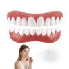 1 Pair of Silicone Reline Denture Set, Soft Denture Reline Kit, Snap On Veneers Teeth Top and Bottom Silicone Denture Reline Kit for Missing Teeth for Upper and Lower Dentures Natural Tones view 1