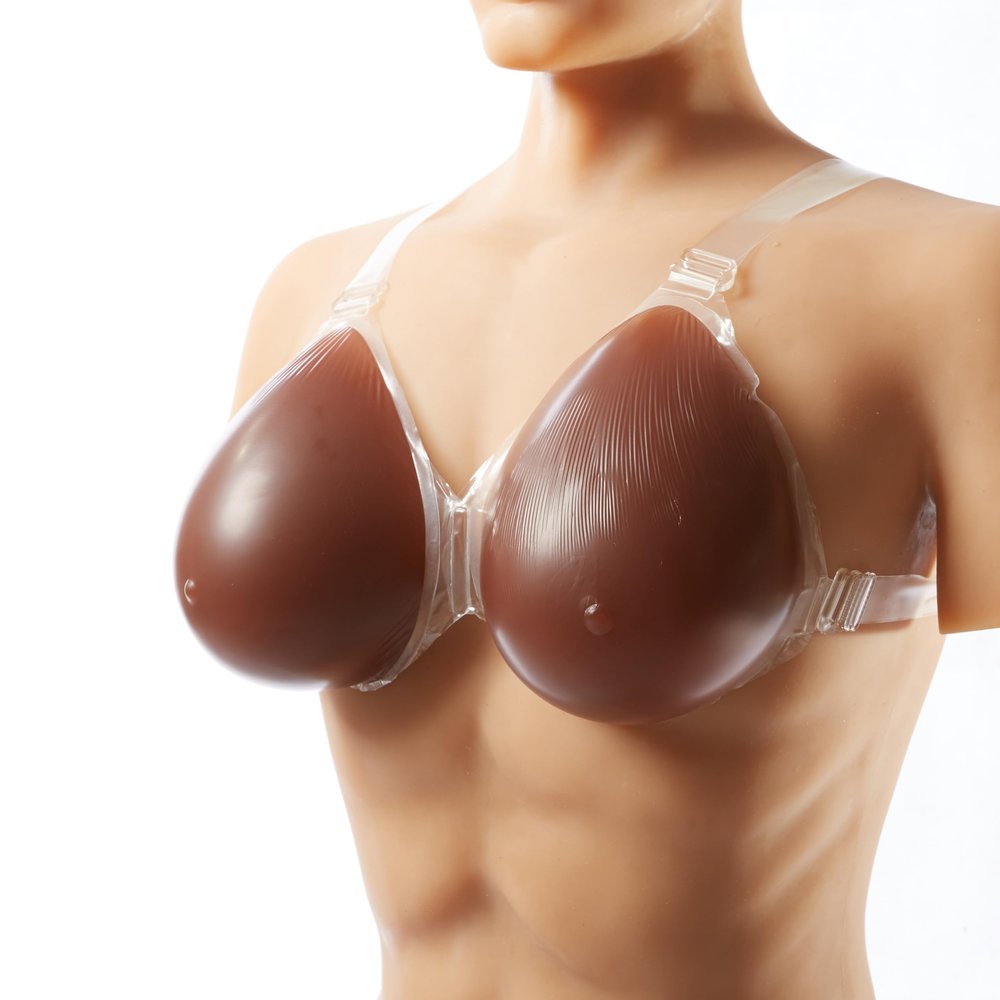 KRLZKID Silicone Breast Forms Fake Boobs For Mastectomy Prosthesis Crossdresser Transgender Drag Queen,Black-6XL