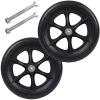 Wheelchair wheels,Front Wheelchair Wheel, 2 Pcs Hard Rubber Solid Tire, 6" 7" 8" Wheel 5/16" Bearing, 2" (50 Mm) Hub Width, Replacement Wheels for Wheelchair Walkers(Black,20Cm (8 In)) view 1