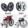 Wheelchair wheels,Front Wheelchair Wheel, 2 Pcs Hard Rubber Solid Tire, 6" 7" 8" Wheel 5/16" Bearing, 2" (50 Mm) Hub Width, Replacement Wheels for Wheelchair Walkers(Black,20Cm (8 In)) view 4