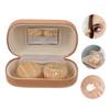 COLLBATH Contact Lens Case and Lens Holder Set, Vintage Leather with Wood Grain, Large Diameter Leakproof Storage Box, Light Brown, 2pcs for Travel and Daily Use view 2