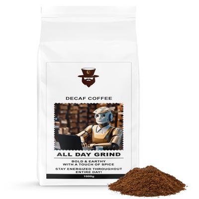 Coffeephile - 1 Kg, All Day Grind Decaf Ground Coffee - Made from Arabica Coffee Beans - Maxium Alretness & Wakefulness - Rich Flavoured Decaf Coffee 1Kg