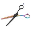 Beard Scissors, Nose Hair Scissors, Stainless Steel Cutting Hair Scissors, Clean Hair Cutting Tool with Handle for Hairdressers, Family, Men, Women, Children, Babies (Thinning view 2