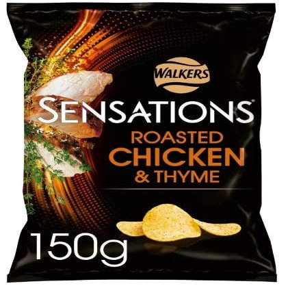 6 x Sensations Roast Chicken & Thyme Sharing Bag Crisps 150g Delicious Tasty Treat Perfect For Sharing With Friends And Family