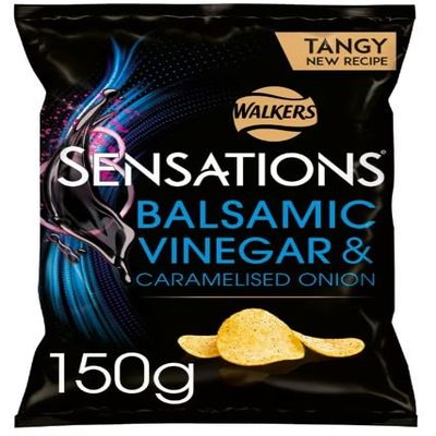 4 x Sensations Balsamic Vinegar & Onion Crisps 150g Delicious Tasty Treat Perfect For Sharing With Friends And Family