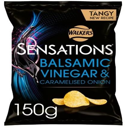 4 x Sensations Balsamic Vinegar & Onion Crisps 150g Delicious Tasty Treat Perfect For Sharing With Friends And Family