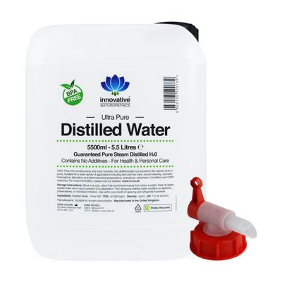 Distilled Water - 5.5 litres - Ultra Pure Water - Includes Jerry Can Tap