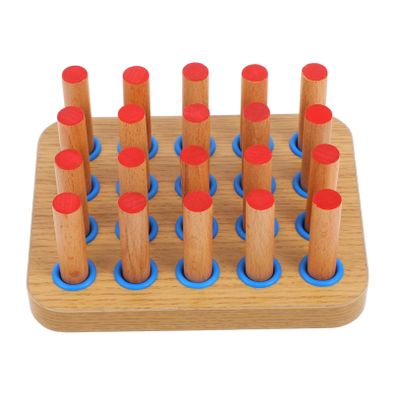 FRCOLOR Wooden Pegboard Hand Exercise Pegboard for Finger Rehabilitation Knobbed Cylinders Montessori Easy to Use Training Equipment for Seniors Patients Hand Eye Coordination