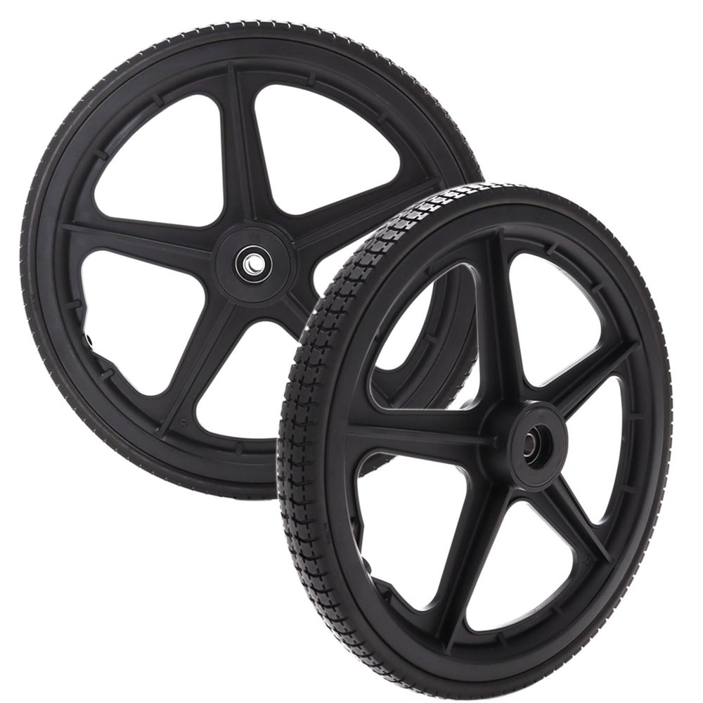 14 Wheelchair Rear Wheel Assembly (1 Pair), 14x1.75 Solid Tire Replacement Part for Most Manual Wheelchairs and Walkers