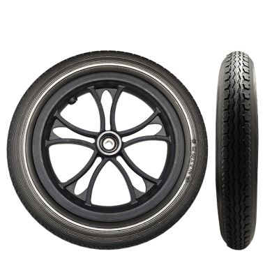 12 Inch Wheelchair Rear Wheels, 12 1/2x2 1/4 Electric Wheelchair Replacement Wheels, Solid Non-Pneumatic PU Tires, Wheel Assembly