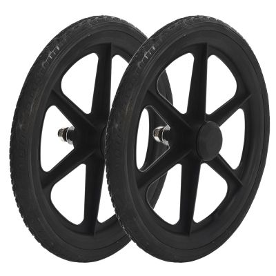16x1.75 Wheelchair Rear Wheel Accessory, 16 Inch Wheelchair Replacement Wheel, PU Solid Wheelchair Wheel for Wheelchair Roller(Black)