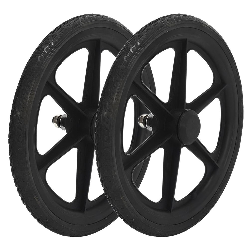 16x1.75 Wheelchair Rear Wheel Accessory, 16 Inch Wheelchair Replacement Wheel, PU Solid Wheelchair Wheel for Wheelchair Roller(Black)