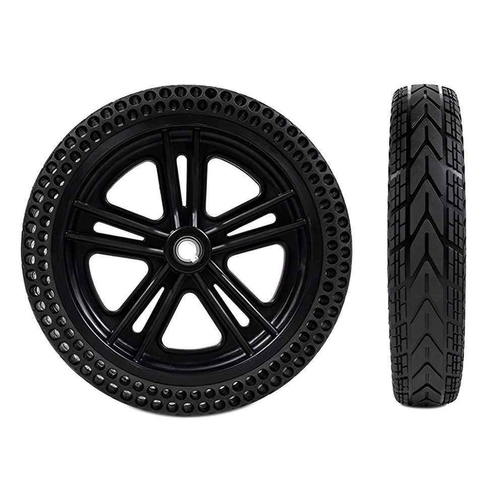 12.5x2.5 Wheelchair Rear Wheels, 12 Inch Electric Wheelchair Accessory, Honeycomb Polyurethane Solid Replacement Wheels (1 Pair)