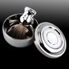 ZenithAur Men Shave Tool Kit, Premium Alloy Shaving Soap Mug Bowl with Lid, Silver Handle Faux Badger Hair Brush view 2