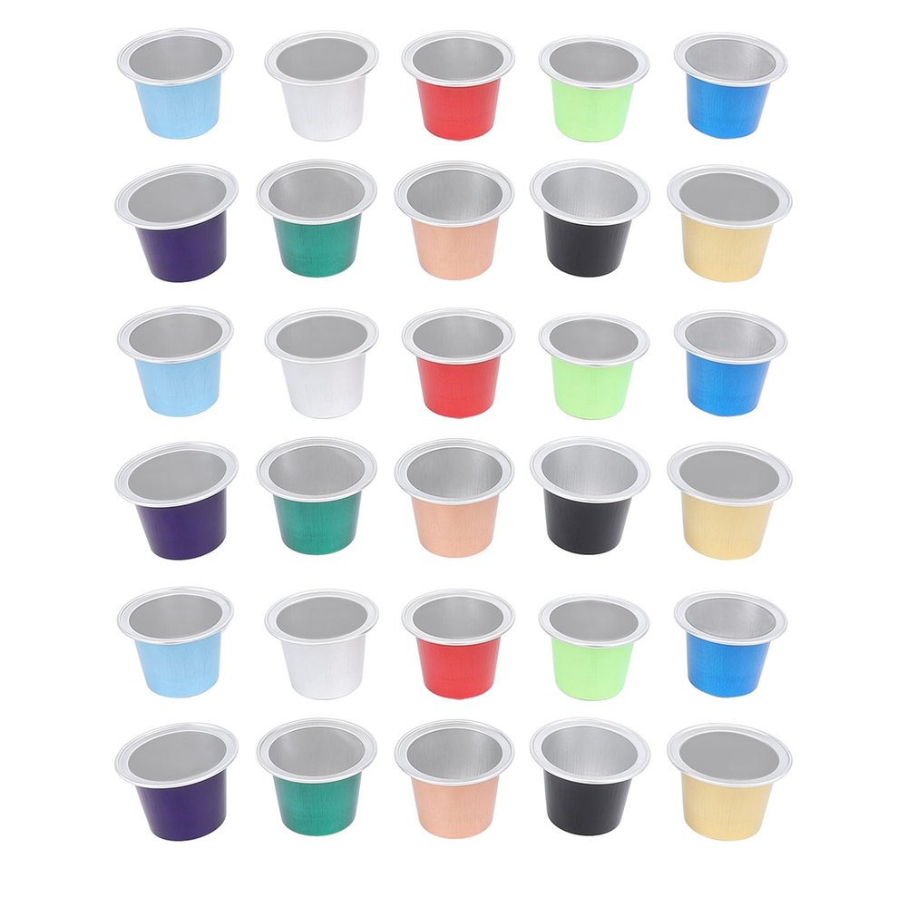 30pcs Coffee Capsule Shells, Reusable Coffee Capsule Lids Single Use Coffee Pods Cups Food Grade Silicone Refillable Coffee Pods Cap Airtight for Home Use