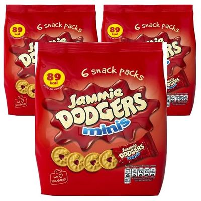 Jammie Dodgers Mini Multipack Raspberry Flavour, Christmas Snack Treat By Snackify | School Lunch box | Perfect Snack's for kids | Brithday gifts for kids 3-13 Years Boys & Girls ((20g x 18 bags))