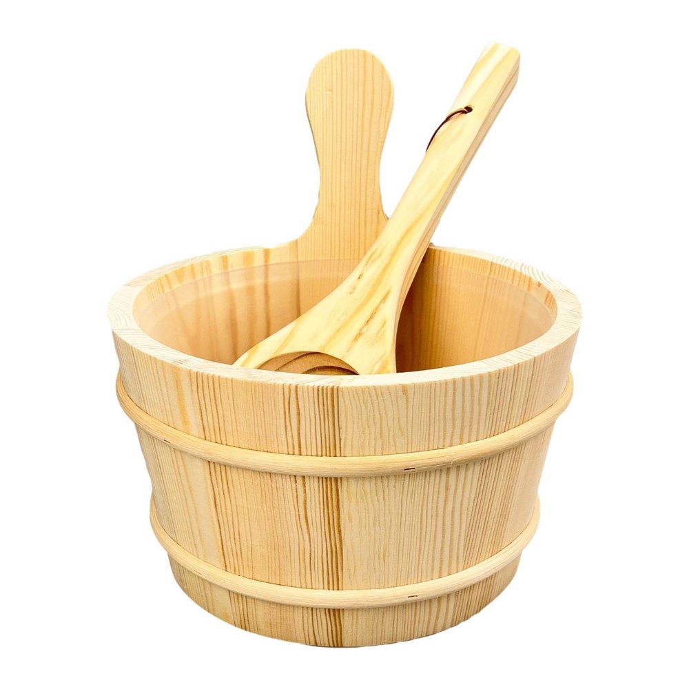 KESOTO Sauna Bucket and Ladle SPA Steaming Bathroom Tool Bath Accessories Sauna Pail Set for SPA