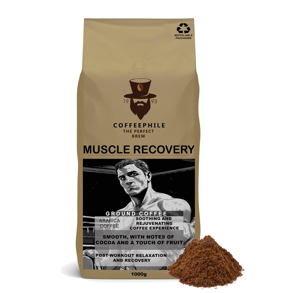 Coffeephile - 1 Kg, Muscle Recovery Ground Coffee - Made from Arabica Beans Soothing and Rejuvenating Coffee Experience- Rich Flavoured