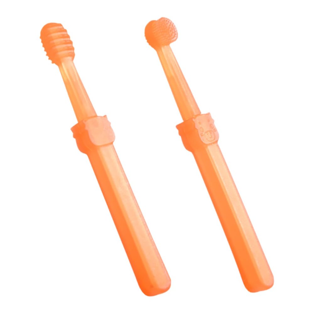 UTHCLO 2pcs Delicate Toothbrush Set Silicone Boy Girl Boy Girl Toothbrush for Newborns Teething Oral Care Training and Gentle Brush