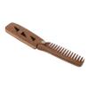 IWOWHERO Folding Wooden Beard Comb for Men Wide Tooth Design Pu Case Portable Pocket Grooming Tool Sandalwood Mustache Brush Travel Beard Accessory view 1