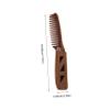 IWOWHERO Folding Wooden Beard Comb for Men Wide Tooth Design Pu Case Portable Pocket Grooming Tool Sandalwood Mustache Brush Travel Beard Accessory view 2