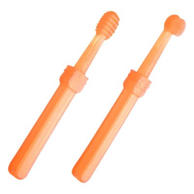 NULYLU 2pcs Delicate Toothbrush Set for Boy Girl Years Silicone Toothbrush Tongue Cleaning Brush for First and Oral Cleaner Newborn