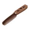 Baluue Wide Tooth Comb for Curls Barber Accessories Wooden Folding Mustache Comb Portable Men's Grooming Tool Pu Case for Beard Hair Styling view 1