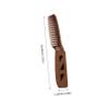 Baluue Wide Tooth Comb for Curls Barber Accessories Wooden Folding Mustache Comb Portable Men's Grooming Tool Pu Case for Beard Hair Styling view 2