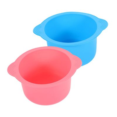 Baluue 2pcs Silicone Waxing Bowl for Hair Removal High Temperature Resistant Foldable Design for Easy Storage for Home Spa Salon Use