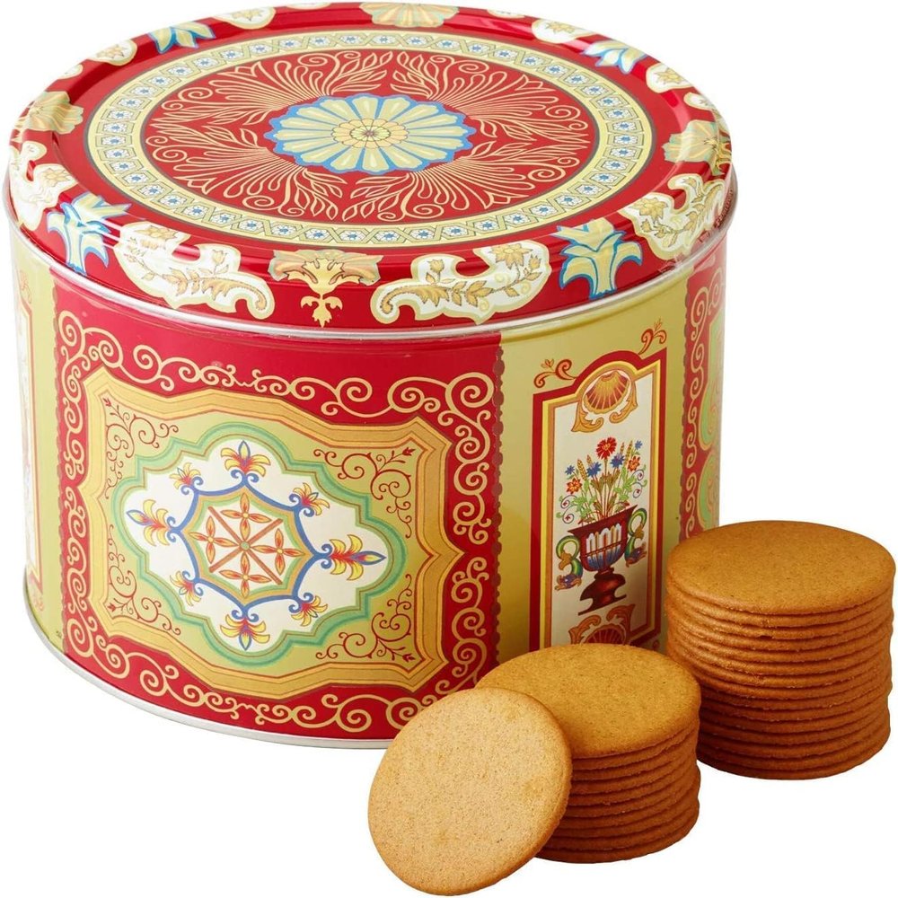 Nyakers Pepparkakor Swedish Ginger Snaps, Vegan Cookies, Dairy-Free Snacks, Gourmet Cookies, Thin and Crispy Ginger Snap Food Gift for Christmas, New year Packed in Beautiful Tin Sold by Snackify
