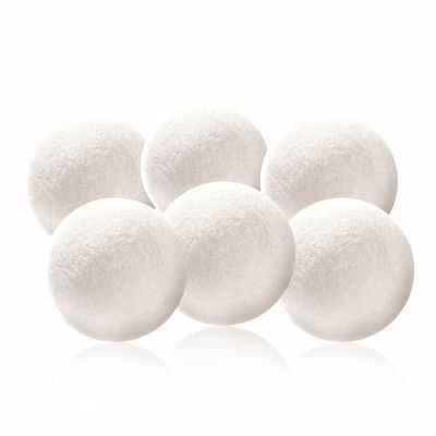 6Pcs Wool Dryer Ball, White Felt Fabric, Wood Dryer Ball for Cloth Drying, Electrostatic Eliminating Pet Hair, for Water Absorption and Damp Proof, Ideal Gifts for New Moms