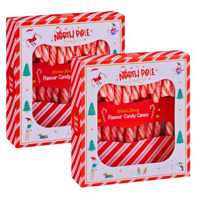 Assorted Flavour Christmas Candy Canes 24 Pieces, 260g | Christmas Sweets | Christmas Eve Box Fillers For Kids - Stocking Fillers Women Teenage Boys Men (Winter Berry)