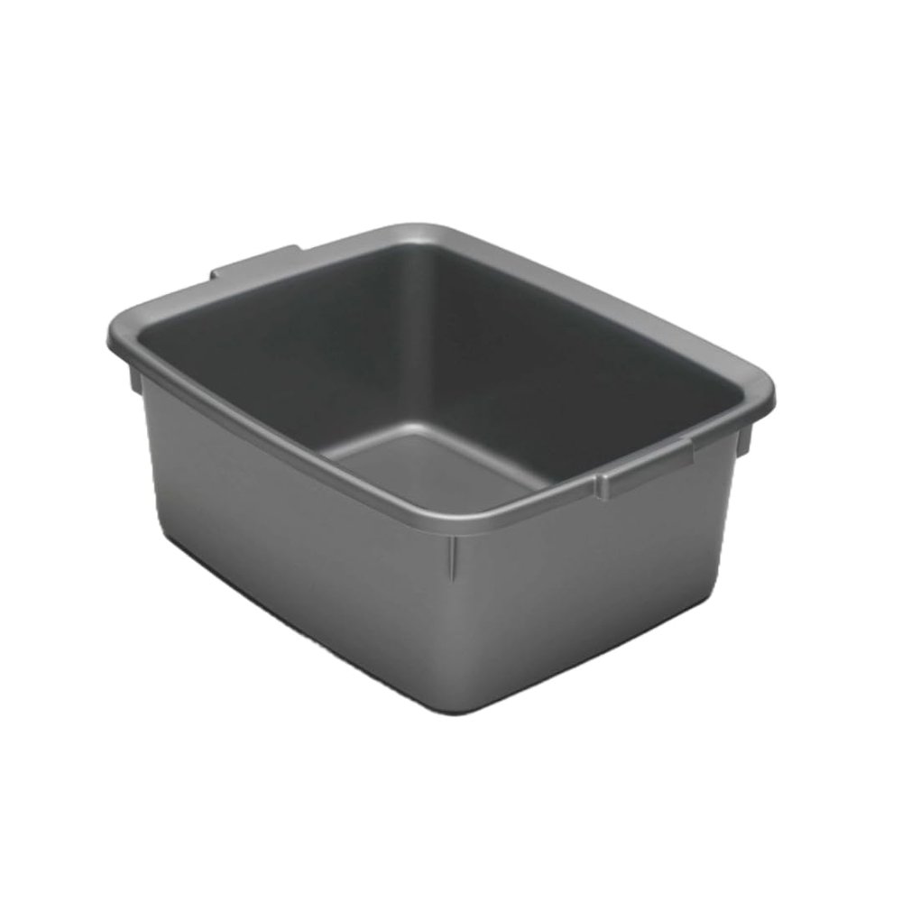 12 Liters Washing Up Bowl Rectangular Plastic Multi-Purpose Basin Mixing Sink Dishes Tidy Organizers Metallic