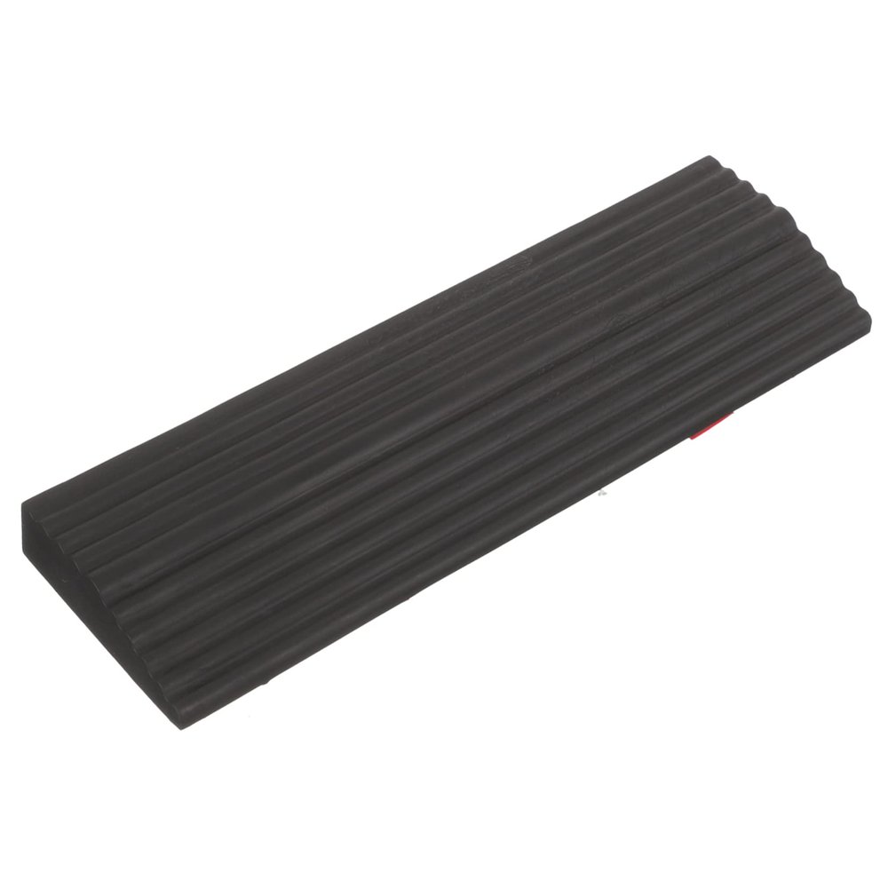 SECFOU Sweeping Robot Threshold Ramp Mat Rubber Entry Ramp for Home Doorway Cushion for Robot Vacuum Navigation Black Interlocking Triangle Pad