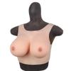 KRLZKID Silicone Breast Forms Silk Cotton Filler Fake Boobs Round Collar Breastplates for Mastectomy Transgender,Color 2-G cup view 4