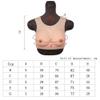 KRLZKID Round Collar Silicone Breastplate Realistic Fake Boobs for Crossdresser Transgender Drag Queen Mastectomy,Color 1-B cup view 2