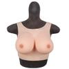 KRLZKID Round Collar Silicone Breastplate Realistic Fake Boobs for Crossdresser Transgender Drag Queen Mastectomy,Color 1-B cup view 3