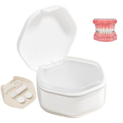 Denture Cup, Portable Denture Container Leak Proof | Denture Cleaning Case, Waterproof Denture Container for Offici